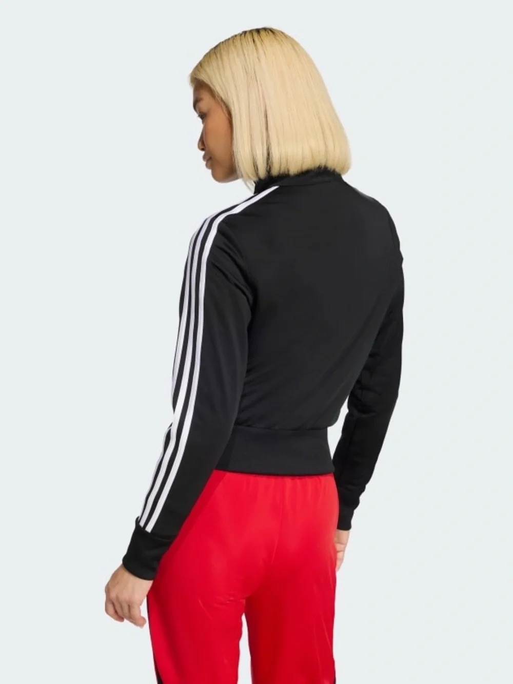 adidas Black Track Jacket with White Three-Stripes